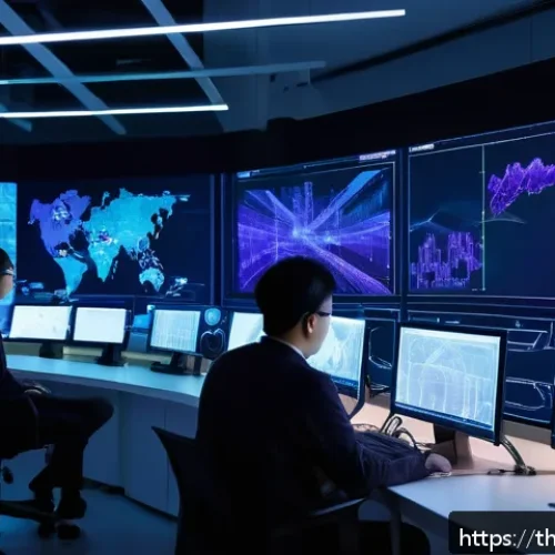 신경망의 파라미터 수 줄이기 위한 방법 - A futuristic AI research laboratory setting, featuring a detailed neural network visualization on la...