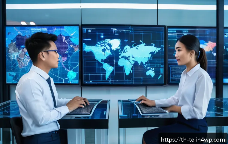 딥러닝 모델 아키텍처 비교 분석 - A futuristic Thai tech laboratory with engineers analyzing complex hybrid deep learning models on mu...